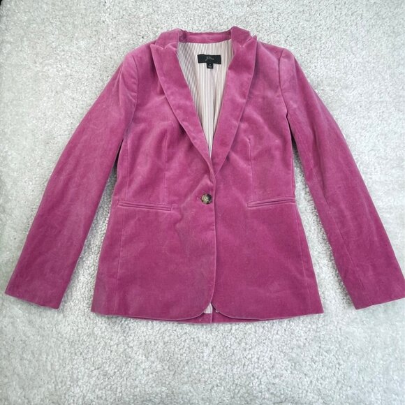 J Crew Parke Pink Velvet Blazer Jacket - Picture 3 of 14